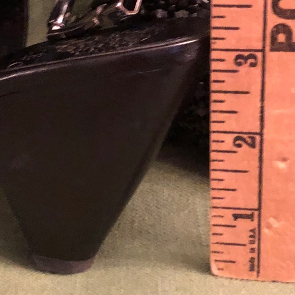 Vince Camuto Black Heeled Open Toe Booties - Picture 3 of 6